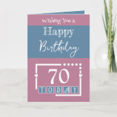ハッピーバースデー70今日ピンクブルー カード (正面)