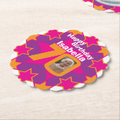 ハッピーバースデー70位名・フォト紙コースター ペーパーコースター (アングル)