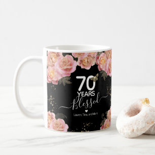 ハッピーバースデー70年ピ賛美ックフローラ コーヒーマグカップ