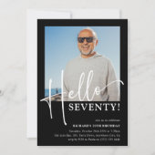 ハッピーバースデー70歳!ミニマル70歳の誕生日パーティー 招待状 (正面)