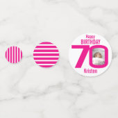ハッピーバースデー70番目写真白 コンフェッティ (裏面)