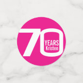 ハッピーバースデー70番目写真白 コンフェッティ (スモール正面)