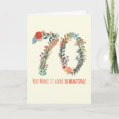 ハッピーバースデー70、あなたはとても美しく見えるC カード (正面)