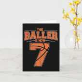 ハッピーバースデー7th 7歳バスケットボールボーイズセブ カード (黄色い花)