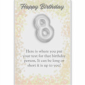 ハッピーバースデー8歳ステッカー シール (正面)