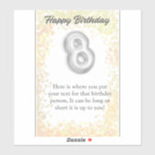 ハッピーバースデー8歳ステッカー シール (シート)