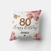 ハッピーバースデー80パーソナライズされた装飾用クッション クッション (裏面)