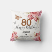 ハッピーバースデー80パーソナライズされた装飾用クッション クッション (正面)
