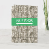 ハッピーバースデー80今日の名前グリーングレー カード (裏面)