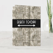 ハッピーバースデー80今日の名前ブラックグレー カード (裏面)