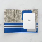 ハッピーバースデー80今日の名前ブルーグレー カード (内部)