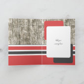 ハッピーバースデー80今日の名前レッドグレー カード (内部)