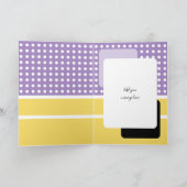 ハッピーバースデー80今日パープルイエロー水玉模様 カード (内部)