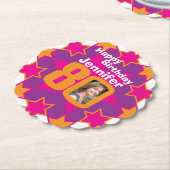 ハッピーバースデー80位名・フォト紙コースター ペーパーコースター (アングル)