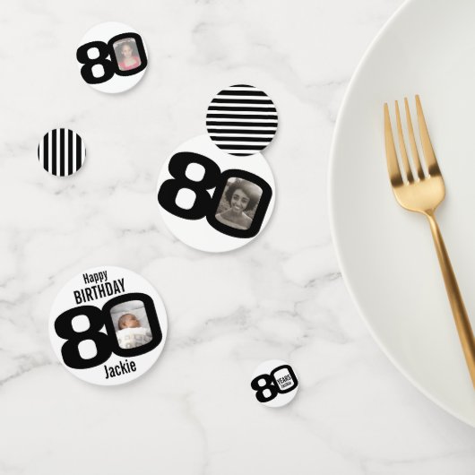 ハッピーバースデー80位名・写真紙紙吹雪 コンフェッティ (グループ)