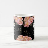 ハッピーバースデー80年賛美ピンクフローラコーヒー コーヒーマグカップ (中央)