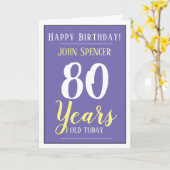 ハッピーバースデー80歳 カード (黄色い花)