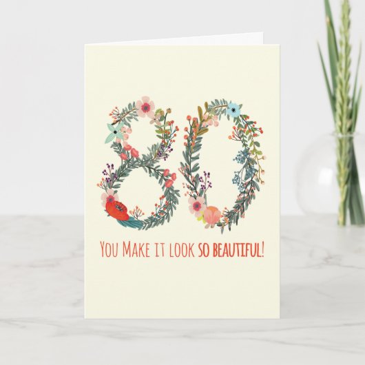 ハッピーバースデー80、あなたはそれをとても美しく見せるC カード (正面)