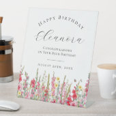 ハッピーバースデー85威厳がある誕生フラワーウェルカム 台座サイン (インサイチュ)