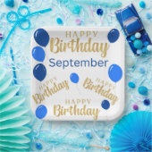 ハッピーバースデー9月の誕生日紙プレート ペーパープレート (パーティー)
