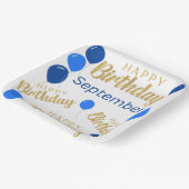 ハッピーバースデー9月の誕生日紙プレート ペーパープレート (傾斜あり)