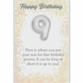 ハッピーバースデー9歳ステッカー シール (正面)