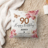 ハッピーバースデー90パーソナライズされた装飾用クッション クッション (ブランケット)