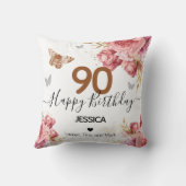 ハッピーバースデー90パーソナライズされた装飾用クッション クッション (裏面)