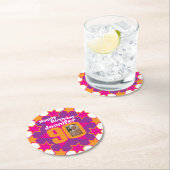 ハッピーバースデー90名とフォト紙コースター ラウンドペーパーコースター (インサイチュ)