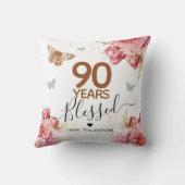 ハッピーバースデー90年賛美パーソナライズされたスロー クッション (裏面)