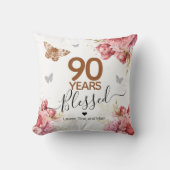 ハッピーバースデー90年賛美パーソナライズされたスロー クッション (正面)