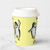 ハッピーバースデー!おもしろい踊りペンギン 紙コップ (右)