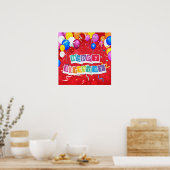 ハッピーバースデー、おもしろい、フェスティバル ポスター (キッチン)