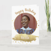 ハッピーバースデー! |お客様の写真と金属製の金ゴールドカード カード (正面)