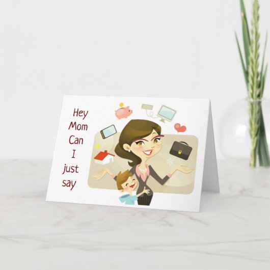 ハッピーバースデー**お母さんカードに時間** カード (正面)