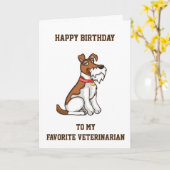 **ハッピーバースデー** お気に入りの **獣医** カード (黄色い花)