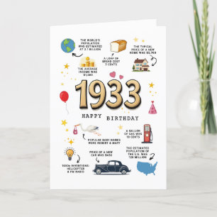 ハッピーバースデー お父さんまたはお母さん 1933年 サンキューカード