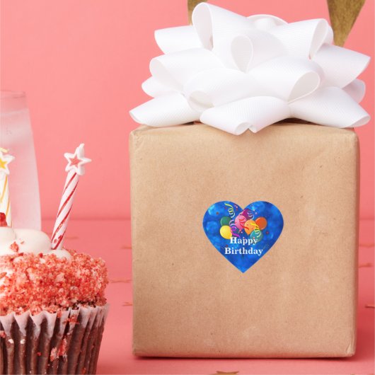 ハッピーバースデー、お祝いバルーン、 ハートシール (パーティー)