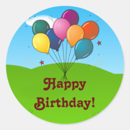 ハッピーバースデー!お祝いバルーン ラウンドシール