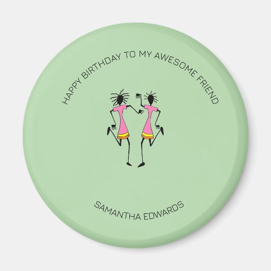 ハッピーバースデー、お祝いパーティー マグネット (正面)