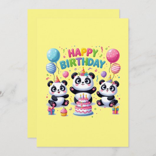 ハッピーバースデー、かわいいおもしろい、 シーズンカード (正面/裏面)