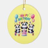 ハッピーバースデー、かわいいおもしろい、 セラミックオーナメント (左)