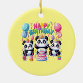 ハッピーバースデー、かわいいおもしろい、 セラミックオーナメント (裏面)