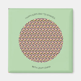 ハッピーバースデー、かわいいケニアヒョウ柄 マグネット