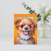 ハッピーバースデー かわいいパーティー アニマル ポストカード (スタンド正面)