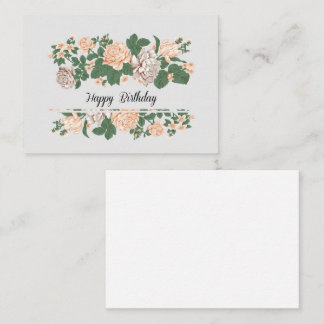 ハッピーバースデー – かわいいフローラ誕生日ノートカード ノートカード