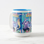 ハッピーバースデー！かわいい人魚 ツートーンマグカップ (正面左)