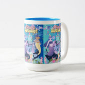 ハッピーバースデー！かわいい人魚 ツートーンマグカップ (正面右)