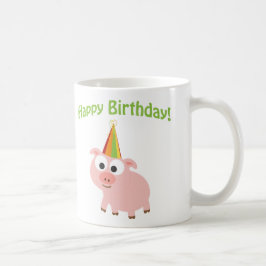 ハッピーバースデー!かわいい豚 コーヒーマグカップ