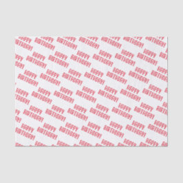 ハッピーバースデー!かわいい赤いハートタイポグラフィ 薄葉紙